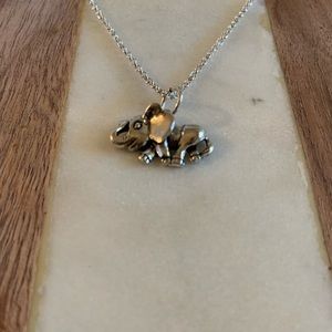 Elephant Necklace Chain Solid Sterling Silver Chain Necklace Elephant .925